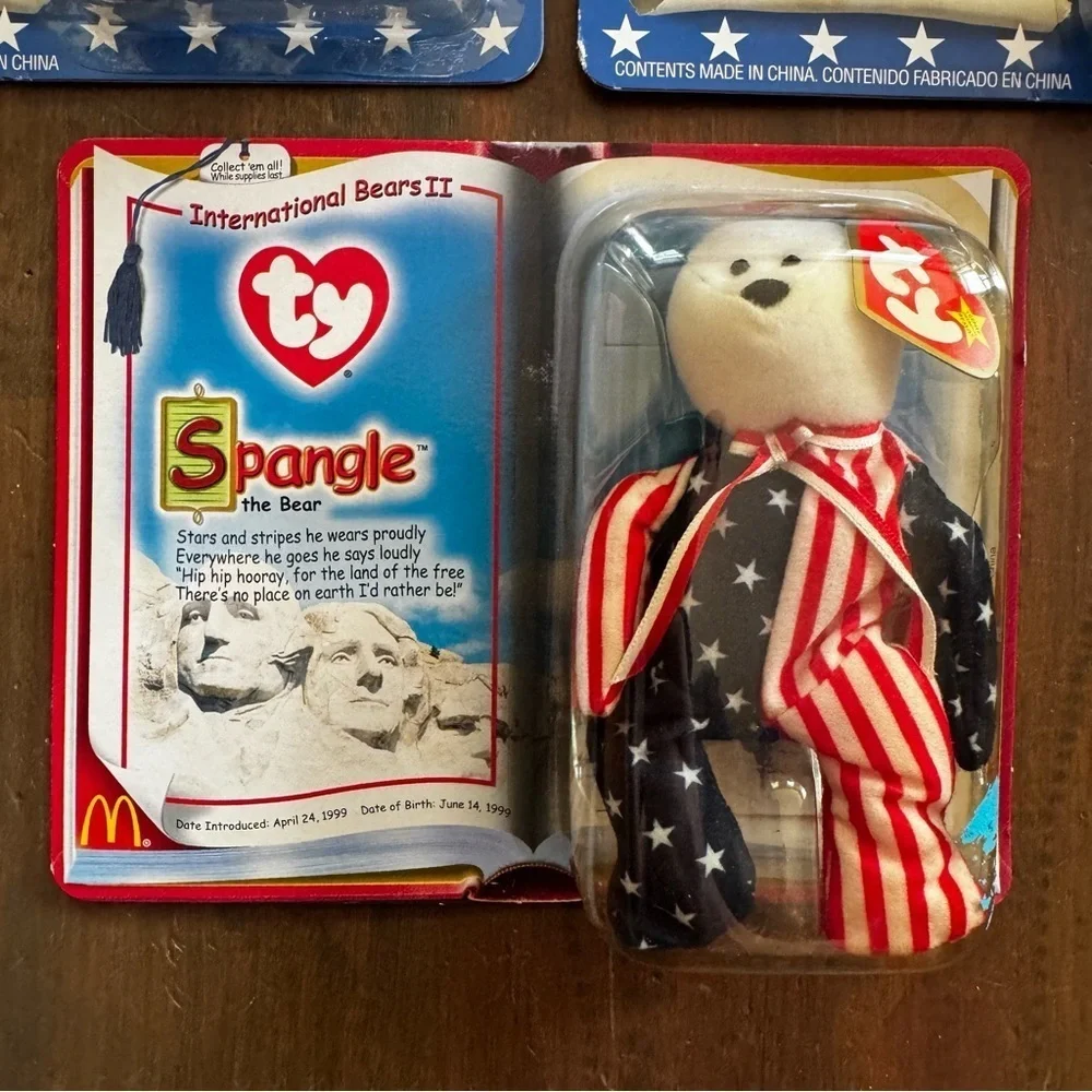 Mcdonalds TY Beanie Babies American Trio set Righty, Lefty & Libearty Sealed!